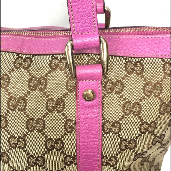 Authentic Gucci brown tote with pink leather - Picture 9 of 16